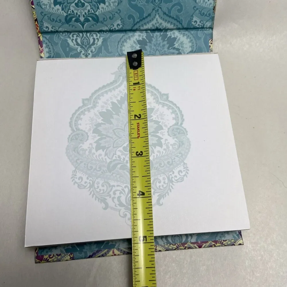 Blue Paisly Stationary Note pad Book Like 5.5 x5.5 x 1.5 Preowned